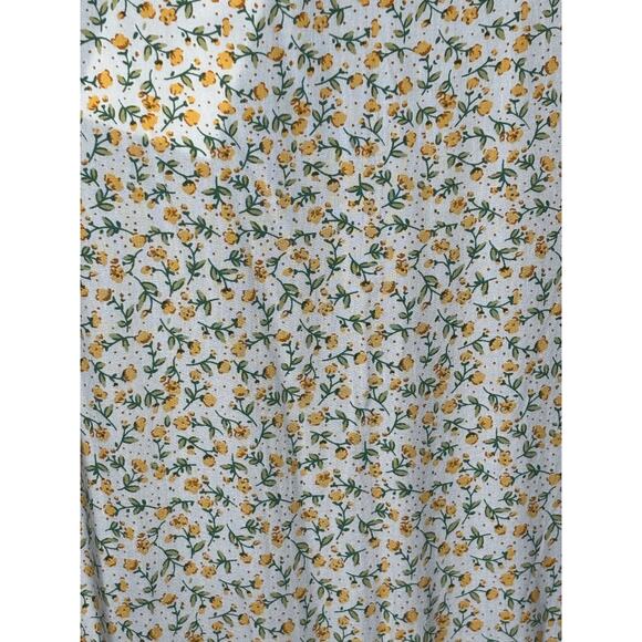 Sokie Collective NWT The Mini Flicker Dress Yellow Green Floral Tiered Rayon L - Picture 6 of 10